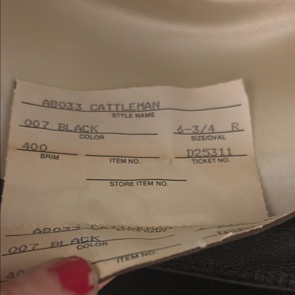 Resistol Black Felt Cowboy Hat 6-3/4 Oval - Picture 5 of 5